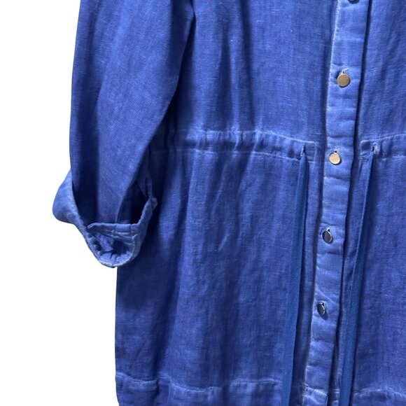 Chicos Womens Blue Shirt Jacket Size M 55% Cotton 45% Linen shirt - Picture 5 of 12